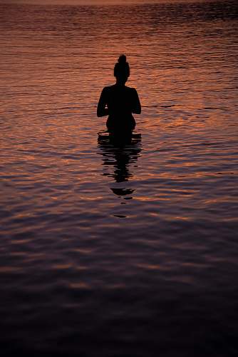 outdoors silhouette of person on sea] water