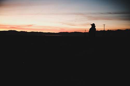nature silhouette of person walking on street outdoors