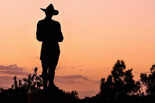 human silhouette of person wearing hat sky