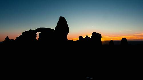 nature silhouette of rock formations outdoors