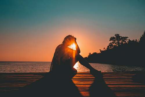 sunset silhouette of woman fairbanks