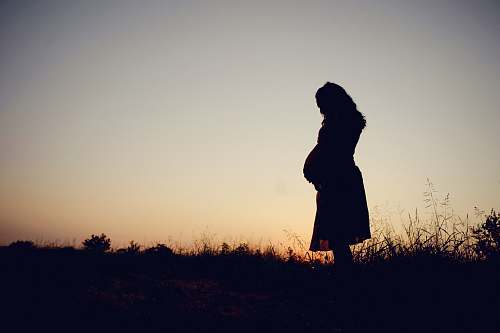 human silhouette photography of woman nature