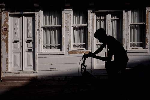 istanbul silhoutte of man riding bike turkey