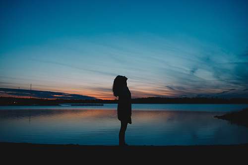 nature woman standing on shore standing