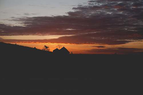sunset photo of silhouette of house during sunset outdoors