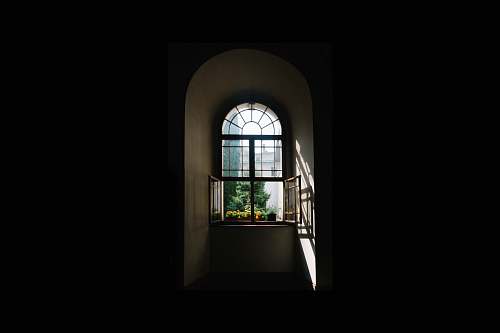 arch glass window panel shadow