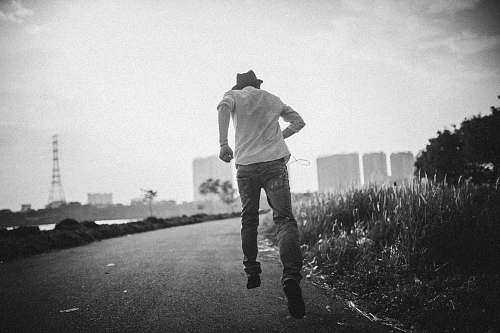 human man running people