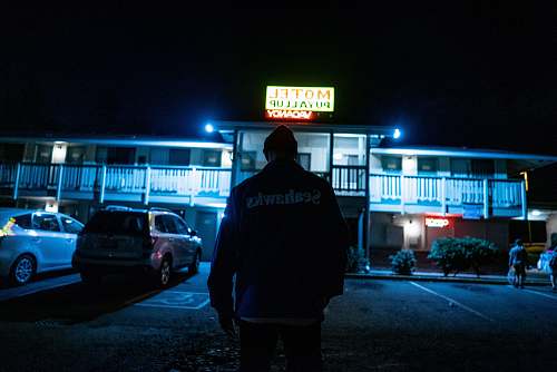 people man about to go on motel person