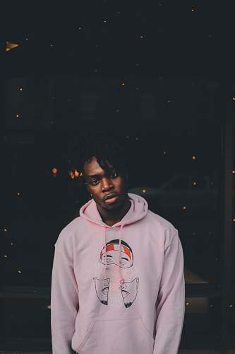 people man in pink pullover hoodie person