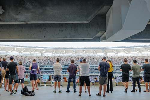 person people standing on stadium people