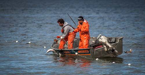 people two men fishing on boat during daytime person