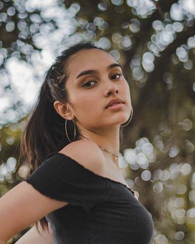 people woman in black off-shoulder top person