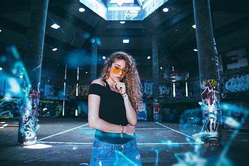 people woman standing inside building person