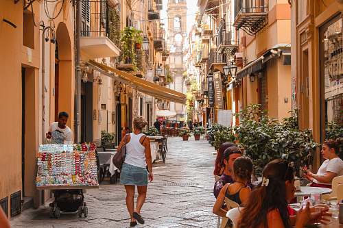 people woman walking on street person