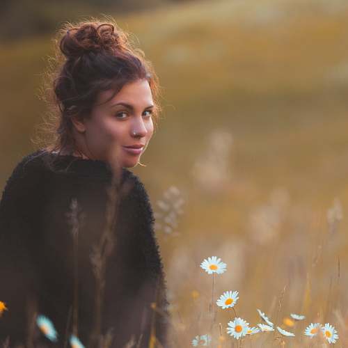 people woman wearing black coat person