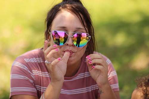 person woman's sucking her thumb people