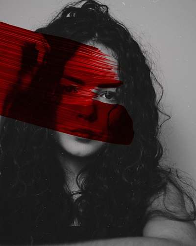 human grayscale photo of woman black hair person
