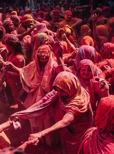 human group of person gather for Holi  india