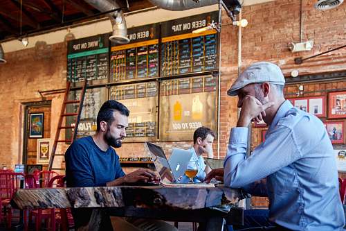 human man reading menu list person