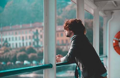 human man sight seeing on window person