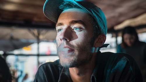 human man smoking person