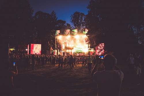 human man taking a picture of concert person