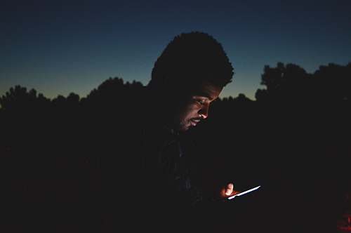 person man using smartphone human