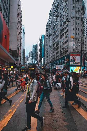 human people crossing road person