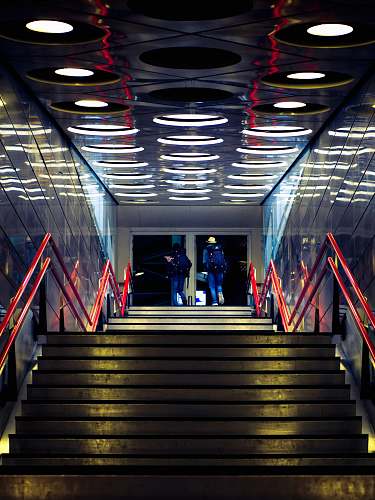 person people walking near stair human