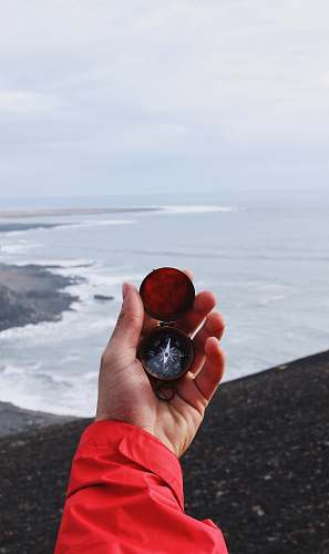human person holding compass person