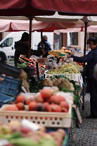 human person in black jacket holding fruit during daytime market