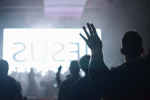 worship silhouette of people raising hands human