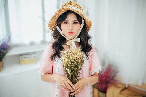human standing woman wearing pink dress person