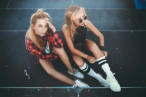 person two girls on floor human