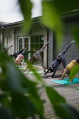 human woman doing exercise routine yoga