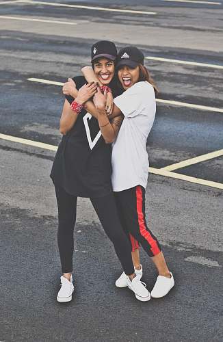 human woman hugged another woman person