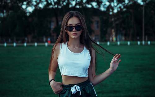 person woman in white crop top human