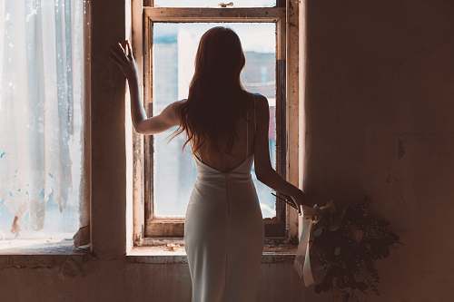 human woman near window person