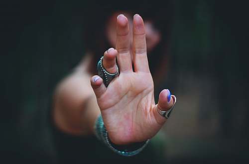 person woman showing her palm human