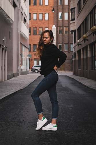 person woman standing on road human