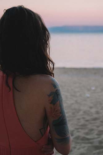 person woman standing on seashore human