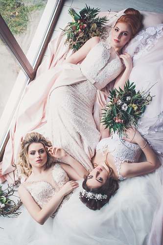 human women's pink floral wedding dress wedding