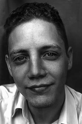 black-and-white grayscale photography of man's face face