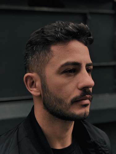 human man in black collared top people