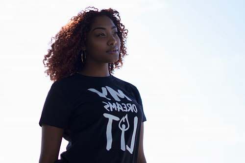 people men's black and white tee shirt human