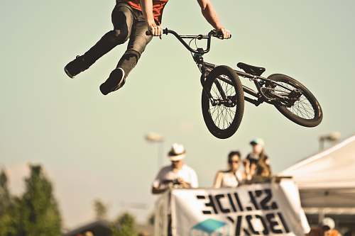 bmx person doing BMX tricks bike