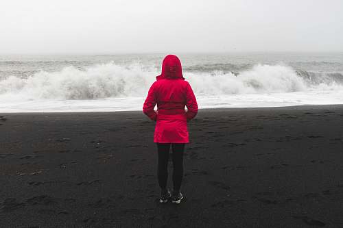 sea person standing on beach human