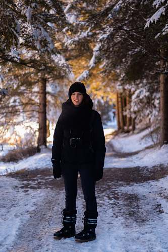 human person wearing jacket in pathway people