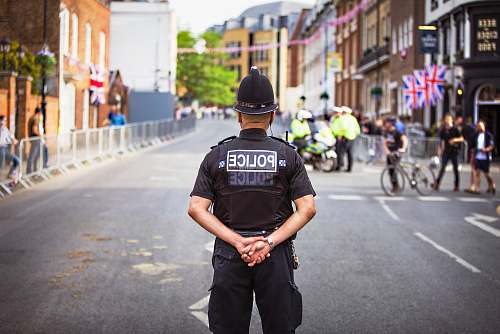 people Police standing on road human