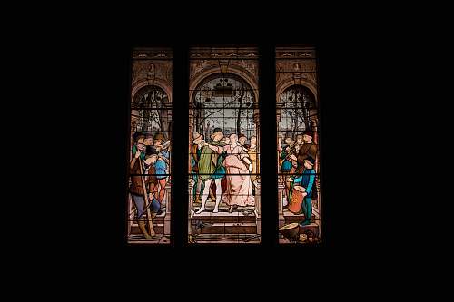 people white and multicolored people dancing stain glass human